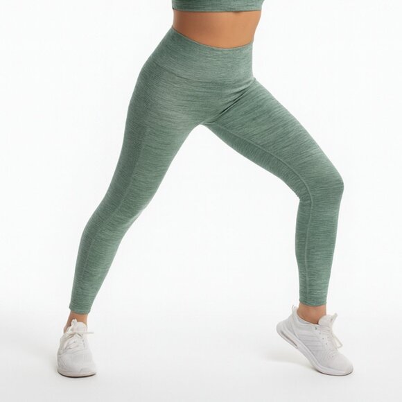 Nike Dri-Fit High-Rise Green Stretch Athletic Training Yoga Leggings Size Medium - Picture 1 of 8